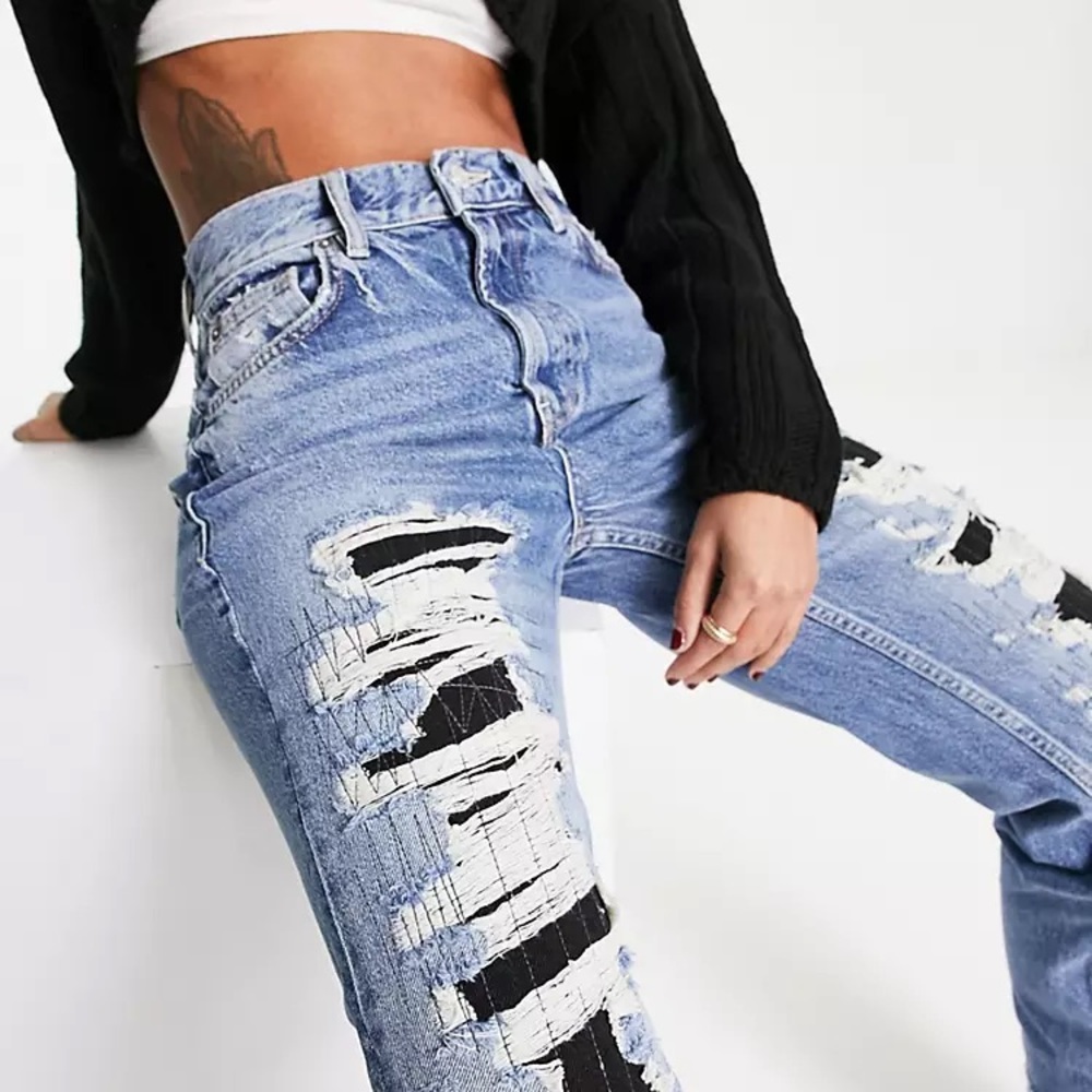 Free People We The Free Mccoy destroyed boyfriend jeans in blue - Size 27
